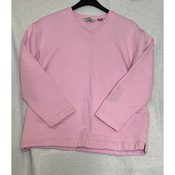 Eddie Bauer Womens V-Neck Pullover Sweater Bundle Medium Pink Yellow Cotton flaw - Picture 9 of 16